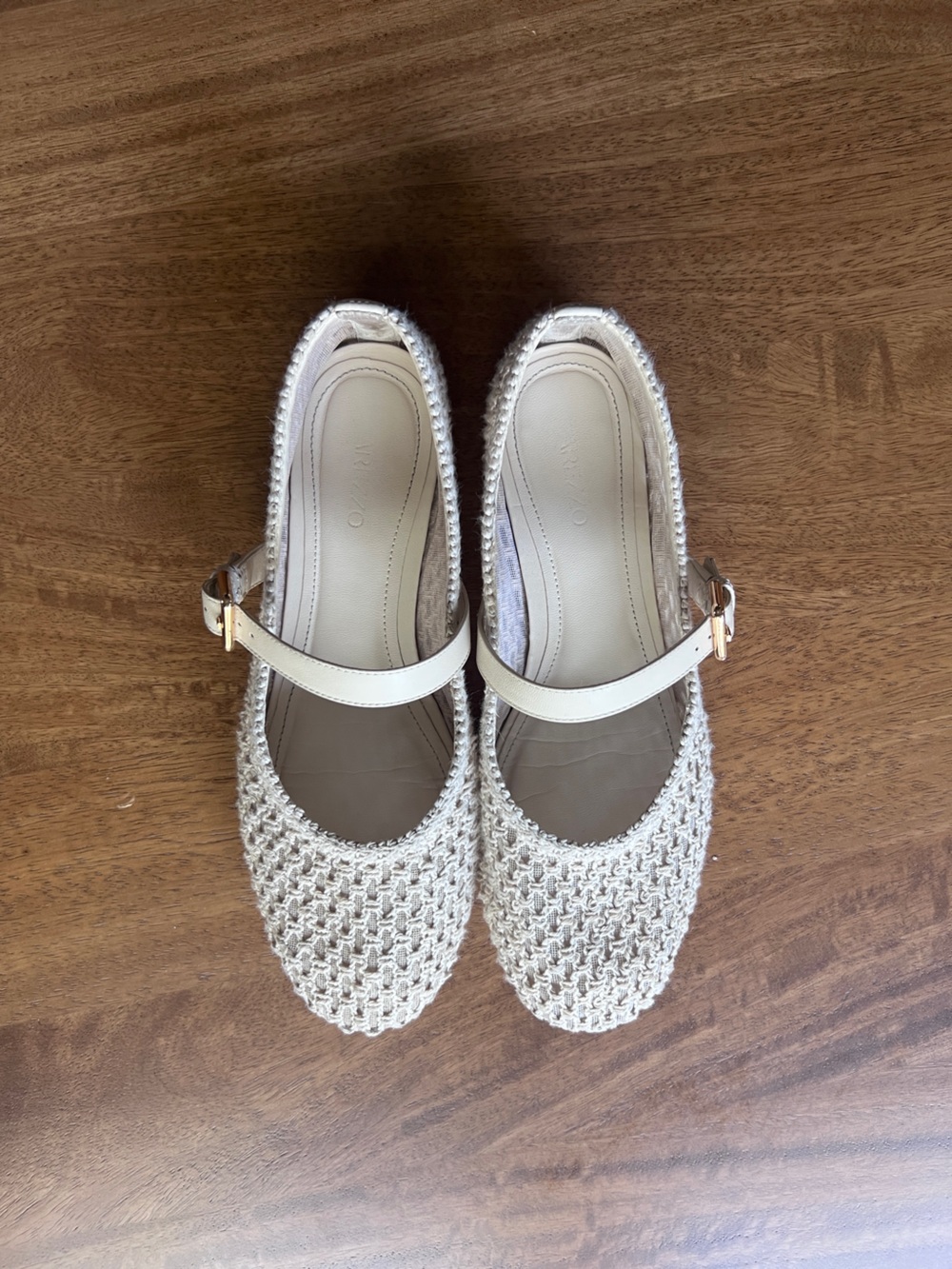 Arezzo Woven Ballet Flats with Buckle Strap